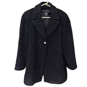 Paola Alessia 50% wool 50% alpaca winter coat black (size large)